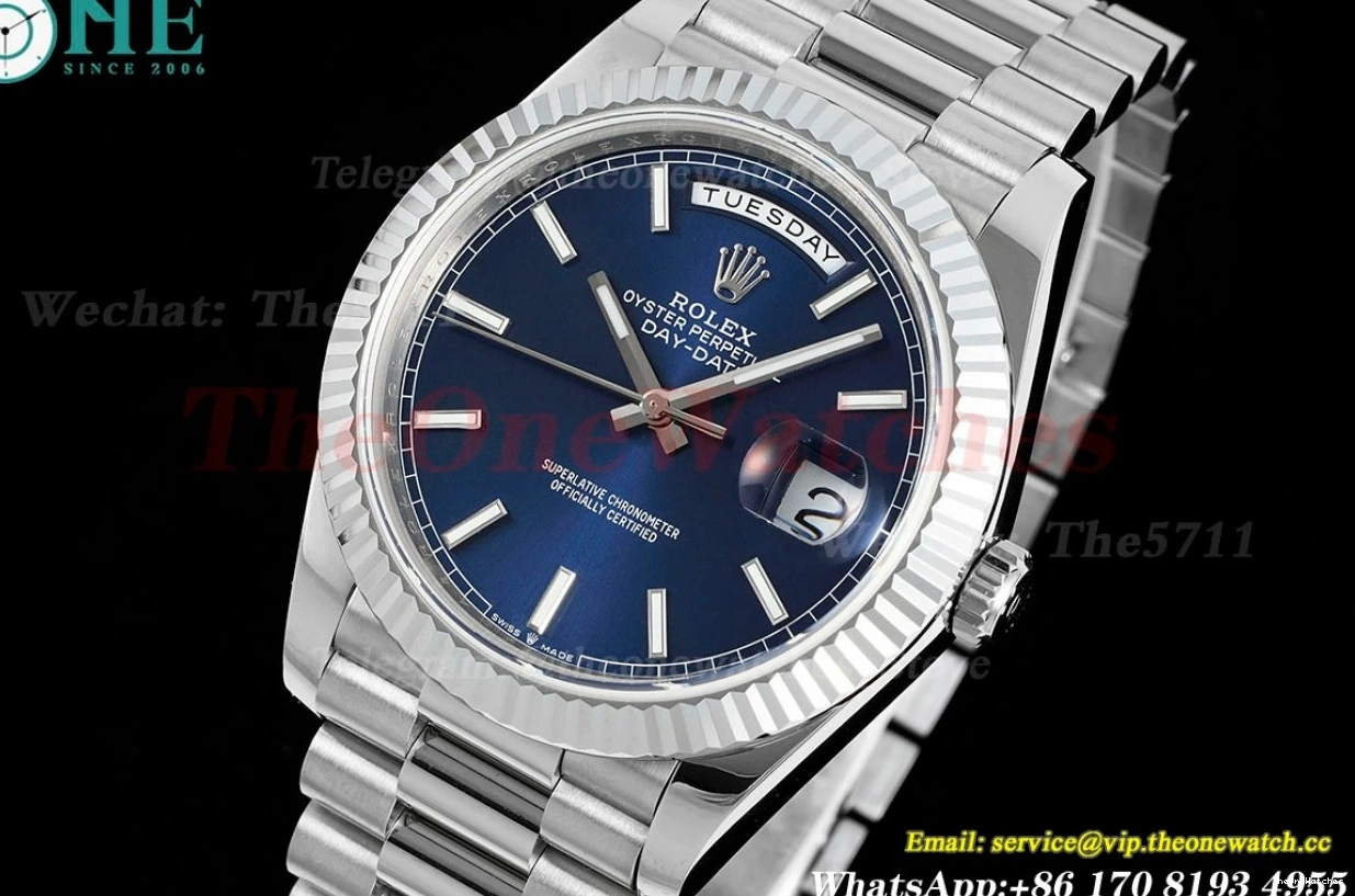 DayDate VR3255 SS 228239 40mm Blue (Gain Weight) V4 JDF SS Stk 1222